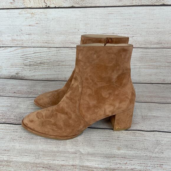 Stuart Weitzman Ryland Womens Sz 8B Ankle Boots Tan Brown Suede - Picture 6 of 9